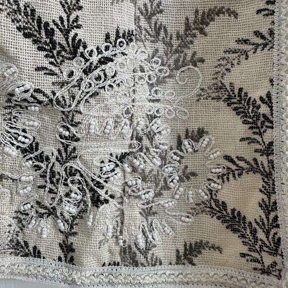 coldwater creek embroidered jacquard blazer womens large ivory black floral - Picture 11 of 15